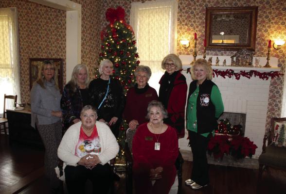 Among those in attendance Dec. 4 for the Annual Blackwell House Christmas Open House in Canton were board members, front row, left to right, Billy Jean Cole, and Salley Medley; and back row, Suzanne Duke, Anna Baker, Ann Russell, Donna Rakestraw, Lisa Kaaseman, and Tonja Garten. Story on 10A. Photo by David Barber