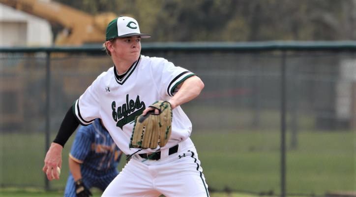 Sophomore Nathan Parker has served as the ace of Canton’s staff throughout tournament play, garnering 36 strikeouts over 19 innings on the mound. Photo by Lianna Reid