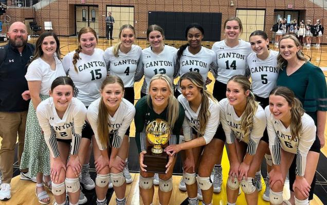 The Canton Eaglettes added another milestone to what has already been a special season last week, following a district championship with a three-set sweep of Paris in bi-district round play and a five-set win over Kaufman in the Area round. Courtesy photo