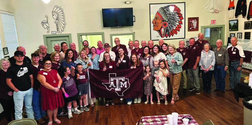 The 2025 Aggie Muster Ceremony was hosted by the Van Zandt County Aggie Club April 21 at the Old School Museum in Grand Saline. A total of 27 Aggies and 16 guests were present. Aggie Muster is an event held annually to remember and honor the Aggies that have passed away during the previous year. Courtesy photo:
