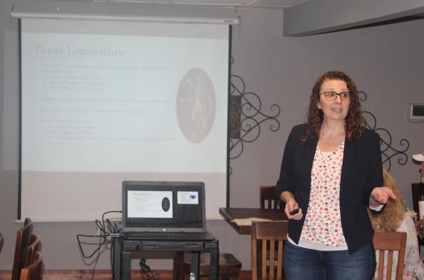 Van Zandt County Appraisal District Chief Appraiser and Tax Administrator Emily Reeves was the guest speaker May 31 during the regular weekly meeting of the Canton Lions Club at the Van Zandt Country Club. Photo by David Barber