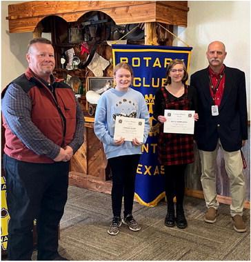 The Canton Rotary Club recognized two Martin’s Mill students, Kinslee Scott, junior high, and Anna Zimmerman, high school, as the Students of the Month for February. Courtesy photo