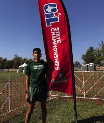 Kevin Velazquez of Canton concluded his cross-country season at the State Meet in Round Rock on Friday, Nov. 1. He finished 26th in a field of 152 runners with a time of 16:34. “I’m super proud of all the hard work, miles, and hours that Kevin has poured into running,” said Canton Head Cross Country Coach Marta Morgan. “He is a team leader and will be greatly missed next year. Thank you to everyone who has supported him and the program this season.” Courtesy photo