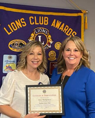 Stacy Montgomery, the VP of Shepherd’s Watch Foundation, served as the guest speaker at the Canton Lions Club Aug. 31 meeting. Lion’s Club President Tanya Watkins presided over the meeting.