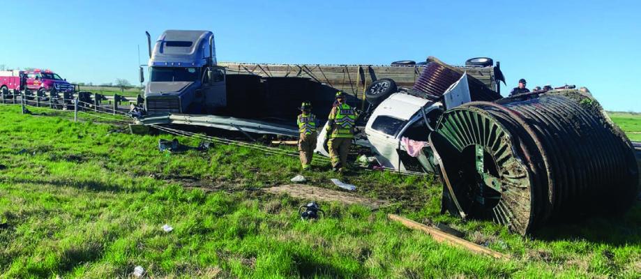 A major accident caused hours of delays on eastbound and westbound Interstate 20 in between Terrell and Canton Sunday, March 10. Photo courtesy of Elmo Fire Department Facebook page