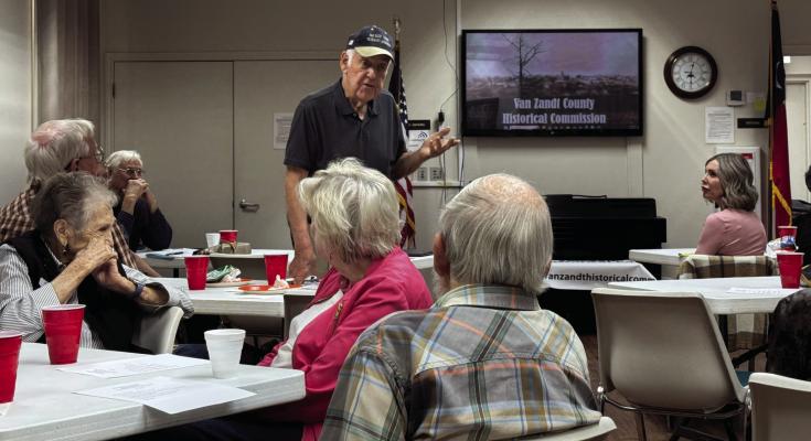 Cary Hilliard of the Van Zandt County Veterans Memorial spoke on the year ahead as he met with the VZC Historical Commission and the newly formed museum group recently. Courtesy photos