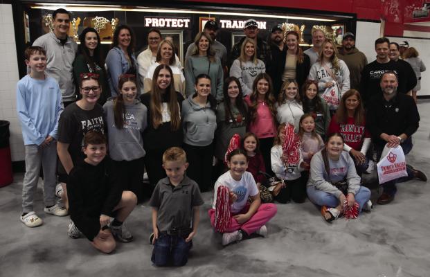 A group of Canton basketball players were in attendance Feb. 7 in Athens to watch Trinity Valley Community College (TVCC) take on Paris Junior College in a women’s basketball game. The players were accompanied by their families. Among those in attendance were Van Zandt County District Judge Chris Martin and TVCC President Dr. Jason Morrison. Courtesy photos