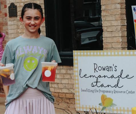 Rowan set up a lemonade stand to raise money for two local pregnancy resource centers including the Hope Center in Canton. Courtesy photo