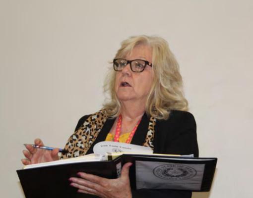 Van Zandt County Auditor Sandy Hill presented a series of fiscal year 2022 budget amendments May 25 during the regular meeting of the VZC Commissioners Court. Photo by David Barber