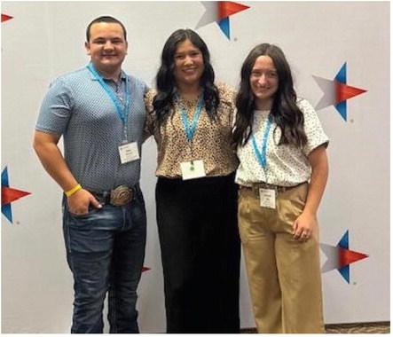 Students from Canton High School and Wills Point High School represented Van Zandt County at the Texas Farm Bureau’s Thrive event in Waco Aug. 1-3. Those attending included Isabelle Suits from WPHS and Natalie Garcia and Gabe Beverly from CHS. Thrive is part of TFB’s Student Success Series. Courtesy photo