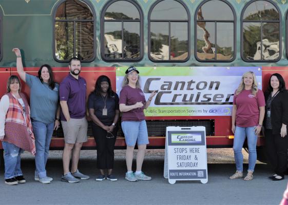 Officials unveiled the ‘Canton Cruiser’ on Friday morning as a part of a special ceremony celebrating the partnership. Photo by Ethan Adams