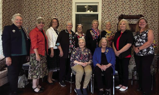 The Daughters of the American Revolution, Neches River Chapter, announced their slate of new officers May 17 during their regular monthly meeting. The new officers included, front row, left to right, Becky Rosson and Betty Wilson; and back row, Carrie Woolverton, Suzie Bass, Sherrie Archer, Benja Mize, Linda Mays, May Hickman (DAR District Representative), Linda Dennis, Cindy Cooper (Outgoing Regent), and Melissa Mays-Gonzalez. Courtesy photo