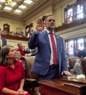 Brent A. Money of Greenville was sworn in as Representative of Texas House District 2 on Tuesday, Jan. 14. Money defeated incumbent Jill Dutton in the Primary Election on March 5, 2024, and was elected to the Texas House of Representatives on Nov. 5. Money is a native of Hunt County where he lives with his wife, Heidi, and their five children. He is also a business owner and attorney at Money Law &amp; Title. Courtesy photo