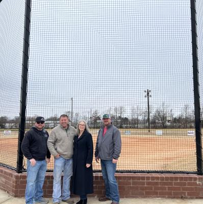 The Canton Youth Recreation Association (CYRA) Board recently announced that they have received a donation from the City of Canton to be used for continued improvements at the CYRA Ballpark. The city will receive a permanent sign with logos on Field #6. Standing left to right were CYRA Board Members Joseph Henson and Dustin Davis, Canton Mayor Lou Ann Everett, and CYRA Board Member Nick Baker. “On behalf of the community, and CYRA, a big thanks to the City of Canton for helping our continuing efforts to mak