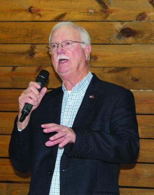 Virgil Melton Jr. was the guest speaker at a recent senior citizens’ meeting at Lakeside Baptist Church in Canton. Melton discussed his miliary career in the Marine Corp serving in Vietnam. Melton has served as Van Zandt County Pct. 2 Commissioner since January 2007. Photo by David Barber