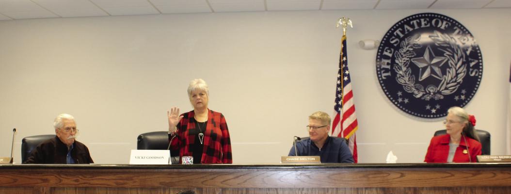 The newest member of the Canton City Council, Vicki Goodson, was sworn into office during the regular monthly meeting of the council Dec. 16. All seats on the council are now filled with the appointment of Goodson. Photos by Susan Harris