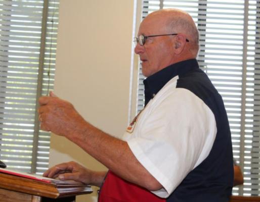 Dan Curtis, a member of the Van Zandt County Veterans Memorial Board, discussed the formation of a new VFW Post in Canton April 27 during the regular meeting of the VZC Commissioners Court. Photo by David Barber