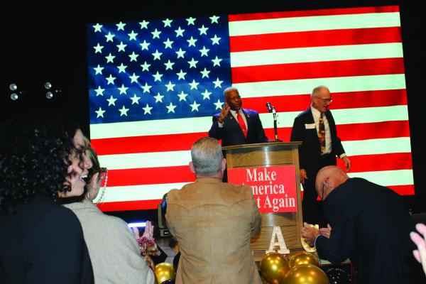 The Republican Club of Van Zandt County hosted a MAGA GALA Dinner/Fundraiser Feb. 28 at Victory Life Church in Ben Wheeler. The guest speaker was Lt. Col. (Ret) Allen West. The speaker currently serves as the chair of the Dallas Republican Party. Photos by Susan Harris