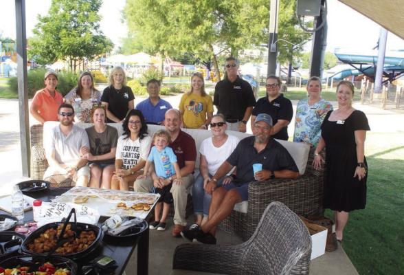 Splash Kingdom in Canton hosted a Canton Texas Chamber of Commerce ‘Business After Hours’ event at the waterpark July 20. Owner Johnny Blevins, back row, fourth from the right, is shown with Splash Kingdom staff members as well as business members and board members of the chamber. Photo by David Barber