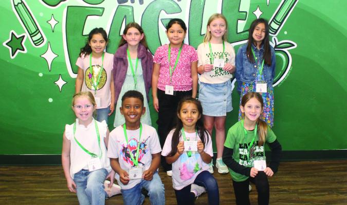 Members of the Canton Elementary School Student Council for the month of February were recently announced and they included front row, left to right, Kennedy Goswick, Semaj Trim, Patty Tinajero, and Jamie Davenport; and back row, Serena Navarro, Cheyenne Rickert, Sofia Lopez, Emmarie Hatchett, and Aubrey Pace. Photo by David Barber