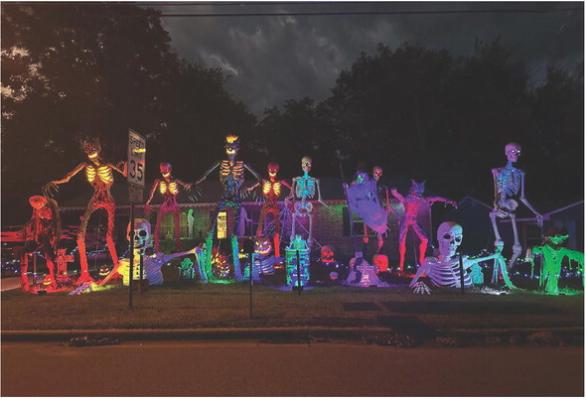 Halloween decorations are up and running at the home of Chrissie and Clay Berry on Buffalo Street in Canton. The Berrys plan to start working on Christmas decorations for their front yard following Halloween. From St. Patrick’s Day to Christmas, their front yard is decorated for a number of special occasions each year. Courtesy photo
