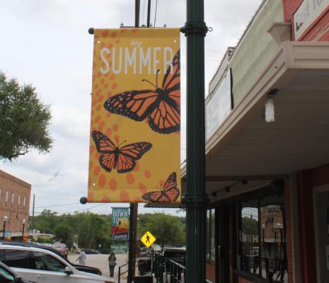 The new banners heralding in the spring season. Photo by Britne Hammons