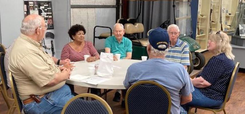 Area veterans gather at the No. 1 British Flying Training School Museum for coffee, doughnuts and conversation on the second Saturday of most months. Courtesy photo
