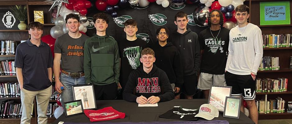 Garrett Walker of the Canton Eagles recently signed a basketball letter of intent with Nazarene University. Courtesy photo