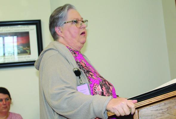 Van Zandt County Elections Administrator Shannon Maddox discussed the need to consolidate Voting Precincts 2B and 2C for the upcoming Nov. 4 General Election. The polling location for Precincts 2B and 2C will now be at the Old Bethel Baptist Church for the Nov. 4 election only. Photo by David Barber