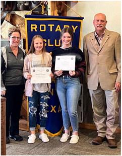 Martin’s Mill ISD Brilen Butcher and Riley Henson were recognized by the Canton Rotary Club as the October Students of the Month at an Oct. 20 meeting.