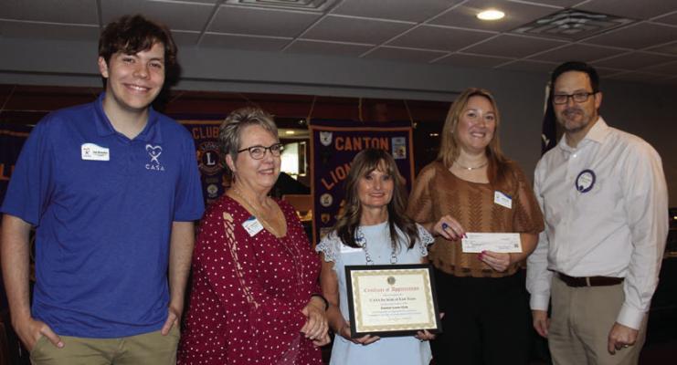 Representatives from CASA (Court Appointed Special Advocates) received ‘Certificates of Appreciation’ following their presentation June 11 from Canton Lions Club President Jonathan Helvey, far right. The meeting was held at The Bunker located at the Van Zandt Country Club. Photo by Susan Harris