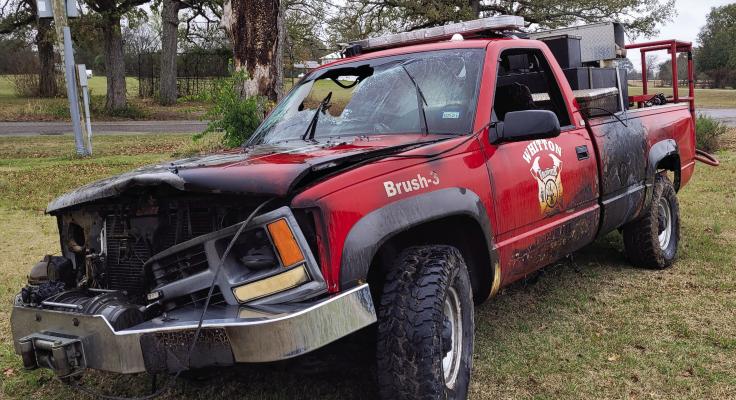 One unit belonging to the Whitton Volunteer Fire Department suffered damage as a result of a Thanksgiving Day fire Nov. 27 in the community. The Whitton VFD recently received a donation of a unit from the Chapel Hill Fire Department to replace the unit that was damaged. Courtesy photo