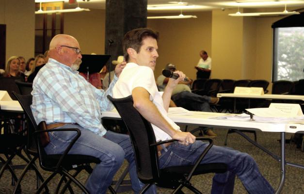 Richard Garza II, the Van Zandt County representative on the Northeast Texas Regional Water Planning Group, voiced his opposition to the Saline Creek Reservoir project Aug. 13 during a meeting of the Northeast Texas Regional Water Planning Group in Pittsburg. Board members denied the City of Canton’s water application permit. Photos by Susan Harris