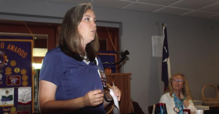 Christus Canton Emergency Room Clinical Director and Canton Lions Club Member Heather Haimes was the guest speaker June 10 during the Canton Lions Club Luncheon at the Van Zandt Country Club. Haimes filled in for scheduled speaker, Christus Physician Mike Hines. Haimes spoke on a number of medical topics including preventive healthcare, swim safety, heat exhaustion, and amputations. Photos by David Barber