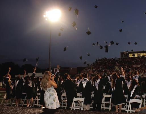 It was a time to celebrate at the conclusion of the Canton High School Graduating Class of 2024 ceremony May 17 at Norris Birdwell Stadium as graduates tossed their caps and waved to family members and friends in the stands. There were 164 graduates in the class. Photo by Susan Harris