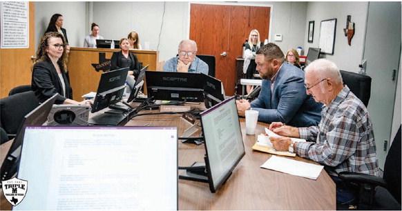The Van Zandt County Appraisal District board meeting was held Tuesday, August 1 at the CAD office. Chief Appraiser, Emily Reeves and board members, Ed Bailey, Larry Shackelford and Kyle Thompson were in attendance providing the needed quorum along with other staff members in attendance Photo by Faith Caughron