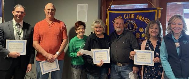 On Jan. 4, the Canton Lions Club District 2-2X started the new year out by giving a generous donation of $1000 to several local organizations, including the Canton ISD Backpack Meal Program, Love and Grace Family Resource Ministry, Bucket Ministry, Manna Food Bank and Hope Pregnancy Center. Courtesy photo