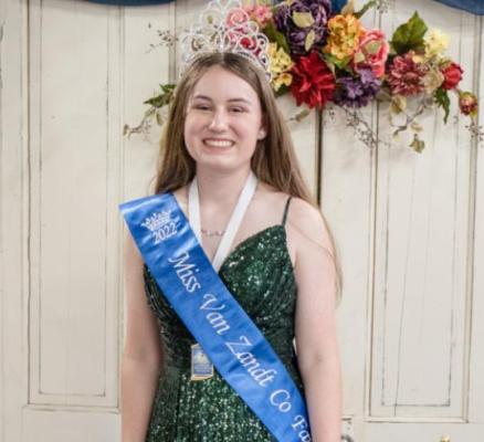 Maci Schley of Edgewood was crowned Miss Van Zandt County during the VZC Fair held in late March and early April. Photo by Faith Cauhgron