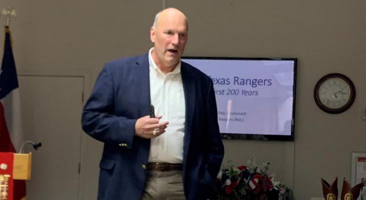 Kenny Ray, retired Texas Ranger, speaks at the Van Zandt County Genealogical Society meeting July 23. Courtesy photo