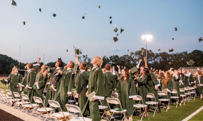 The Canton High School Class of 2022 held commencement ceremonies on Friday, May 20 at Norris Birdwell Stadium. A packed stadium with standing room only was witness to the occasion as the senior class graduated. As the graduates neared the end of the ceremony, school officials congratulated the graduates and said “Let ‘em fly,” in regard to the graduates hats. See more photos of graduation on page 2A. Photo by Faith Caughron