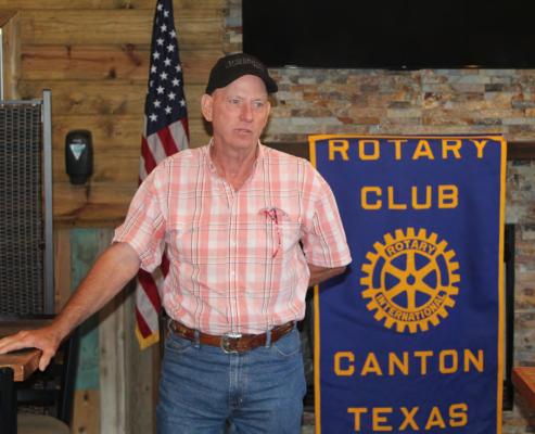 Van Zandt County Pct. 3 Commissioner Keith Pearson was the guest speaker June 29 during the regular weekly meeting of the Canton Rotary Club. Pearson spoke on a number of VZC topics and fielded questions from those in attendance. Photo by David Barber