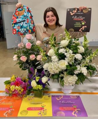Ariana Davis received the honor of Grand Champion Designer at the close of the ‘Four Round Flower Challenge’ this past week. Courtesy photo