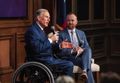 Texas Governor Greg Abbott reiterated his pledge to sign legislation that will cut property taxes during a fireside chat in Austin June 2. Office of the Governor