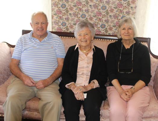 Louise Rich of Canton, middle, celebrated her 100th birthday Jan. 12. A special luncheon in her honor hosted by members of her bridge group, known as ‘Shuffle, Deal, and Pray’ was held Jan. 18 at The Blackwell House. Among those in attendance were Louise’s son and daughter-in-law, Bill and Debra Decker, of Canton. Photo by David Barber