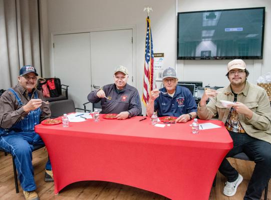 Representatives from the South Van Zandt and Midway Volunteer Fire Departments served as the judges for the Republican Women of Van Zandt’s Chili Cookoff during the club’s monthly meeting in January. Photo by Faith Caughron