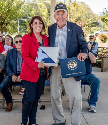 On a near perfect weather day, a reported record turnout was on hand Nov. 11 for the annual Veterans Day Ceremony at the Van Zandt County Veterans Memorial in Canton. Texas House District 2 State Representative Jill Dutton served as the guest speaker. Among those in attendance were a number of state, VZC, and city officials throughout VZC. Photos by Faith Caughron