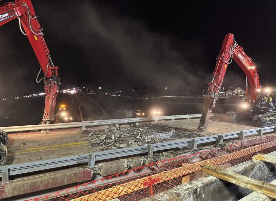 Work crews were on the scene Saturday, Sept. 7 and Sunday, Sept. 8 to demolish the old bridge at the intersection of Interstate 20/FM 859 in Canton. A new bridge at the intersection is under construction and will open in March 2025, according to the Texas Department of Transportation (TxDOT). Courtesy photo