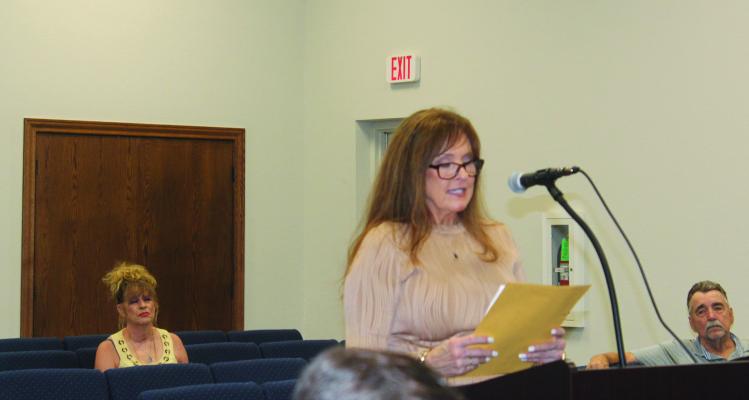 Janet Hudson addressed the Canton City Council to highlight the significant community contributions made by Heavenly Children’s Legacy and the need for clarity on their memorial park designation. Photo by Susan Harris