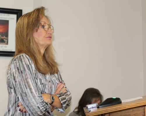 Van Zandt County Criminal District Attorney Tonda Curry discussed a one-time exemption from platting requirements on property located at VZCR 1927 in VZC Pct. 1 during the regular meeting of the VZC Commissioners Court Sept. 11. The request was approved by the commissioners’ court. Photo by David Barber