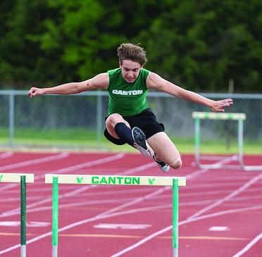 Canton hurdlers performed well on their home turf, as the Eagles medaled in both the 110m and 300m variations of the event. Photo by Canton ISD Yearbook Staff